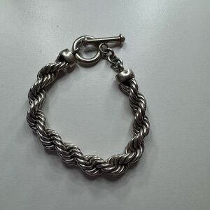 Sterling Silver large Rope chain Bracelet